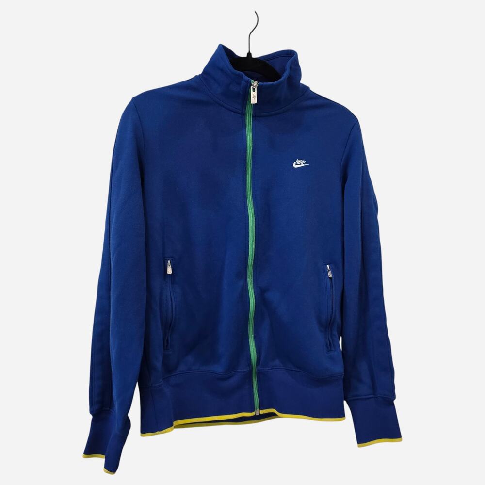 Nike Sportswear Blue Full Zip Retro Mock Neck Track Jacket Unisex Size Large